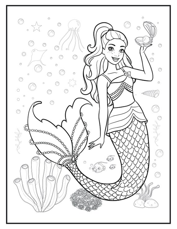 barbie mermaidia coloring pages