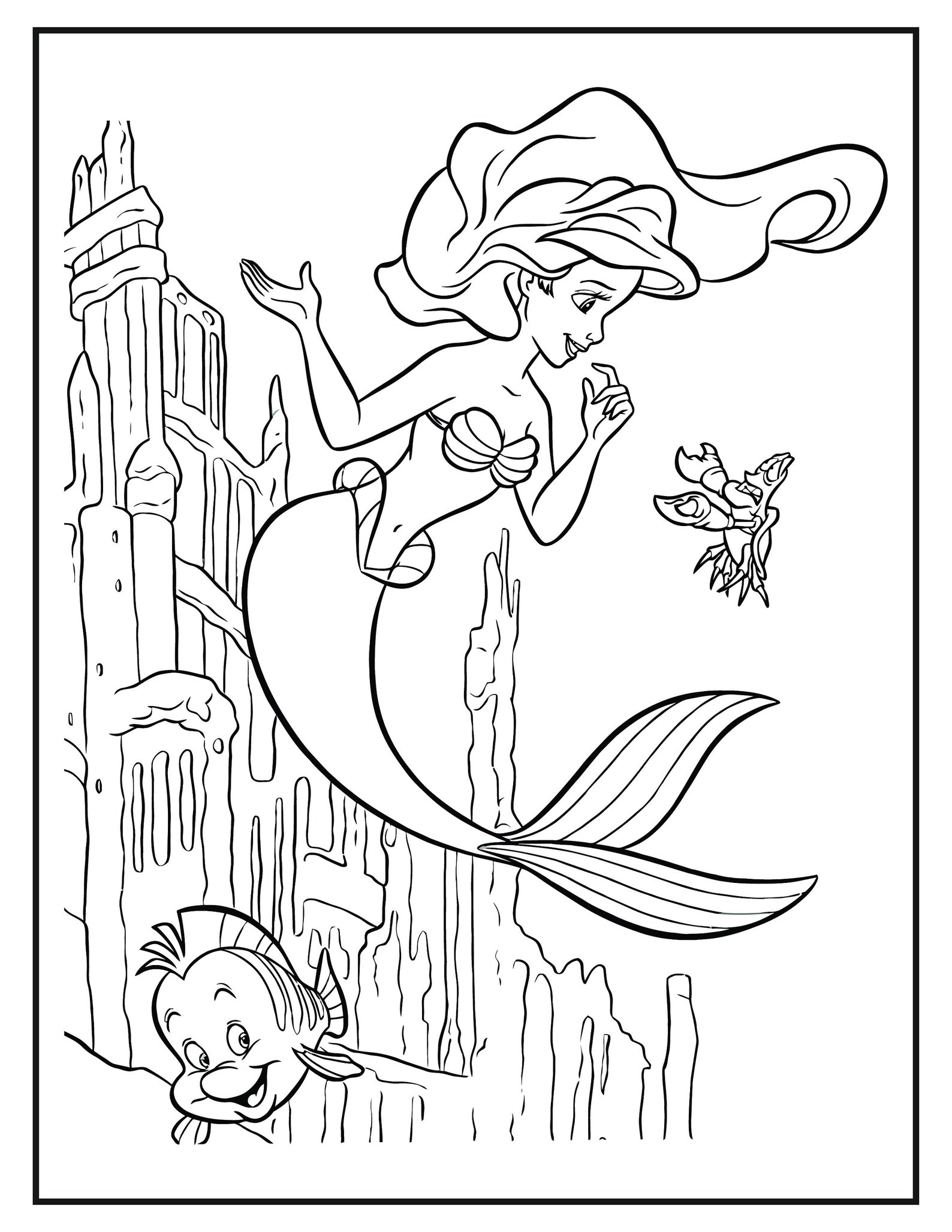 Mermaid Coloring Pages - Etsy