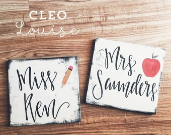 teacher door sign etsy