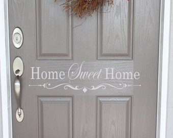 Home Sweet Home Vinyl Door Decal, Front Door Vinyl Decal, Door decal, Front Door Sticker, Home Curb Appeal, Home Sweet Home