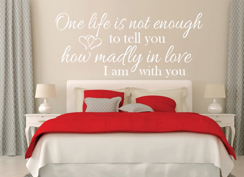 love wall decal love wall quotes bedroom decor couples | etsy