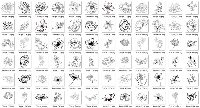 150 Procreate Botanical Stamps | Floral & Leaf Brushes (commercial Use ...