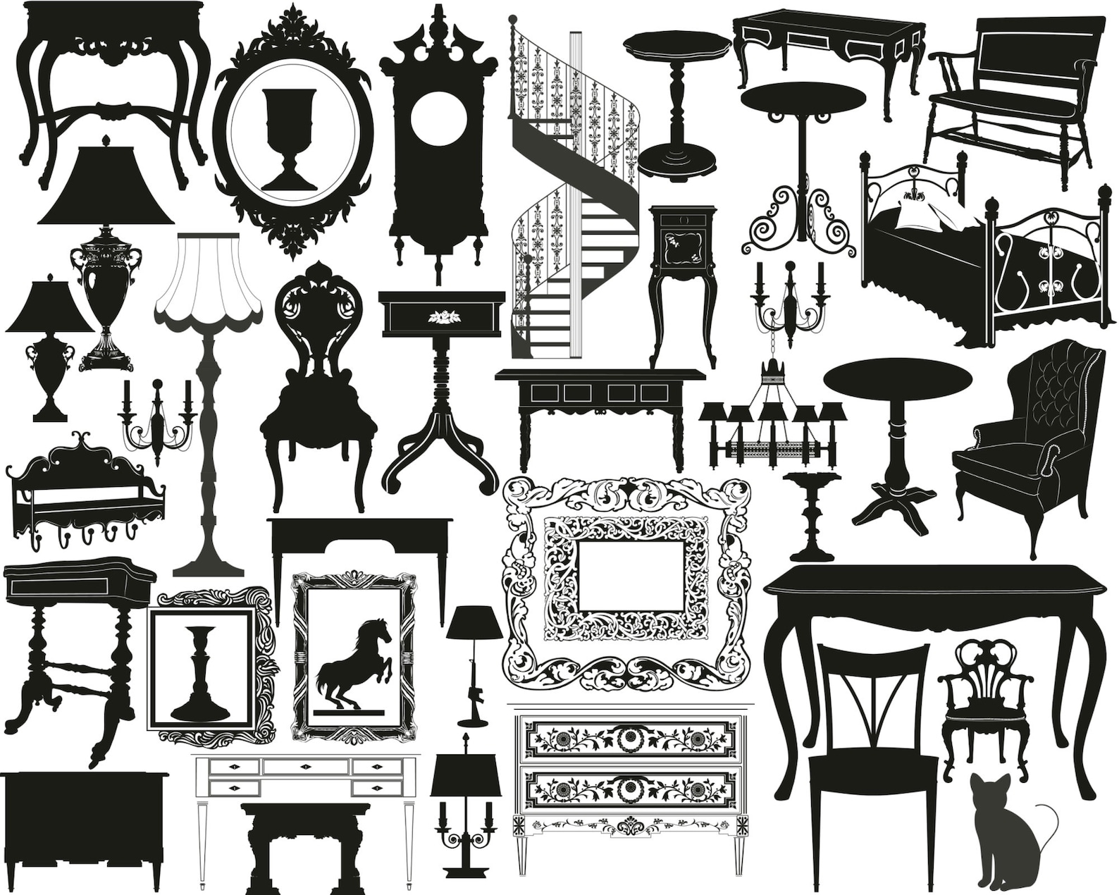 Procreate Furniture Stamps Procreate Vintage decorating Etsy