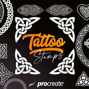100+ Procreate Celtic stamps, Viking tattoo stamps, Nordic Celtic symbols, Tattoo stamps for procreate, Tattoo flash stencils stamps