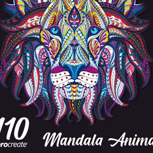 Mandala Animals Procreate Brush Set , Ornamental Tattoo Stamp Brushes, Digital art for Tattoo Stencil, Procreate Brushes for Tattoo Art