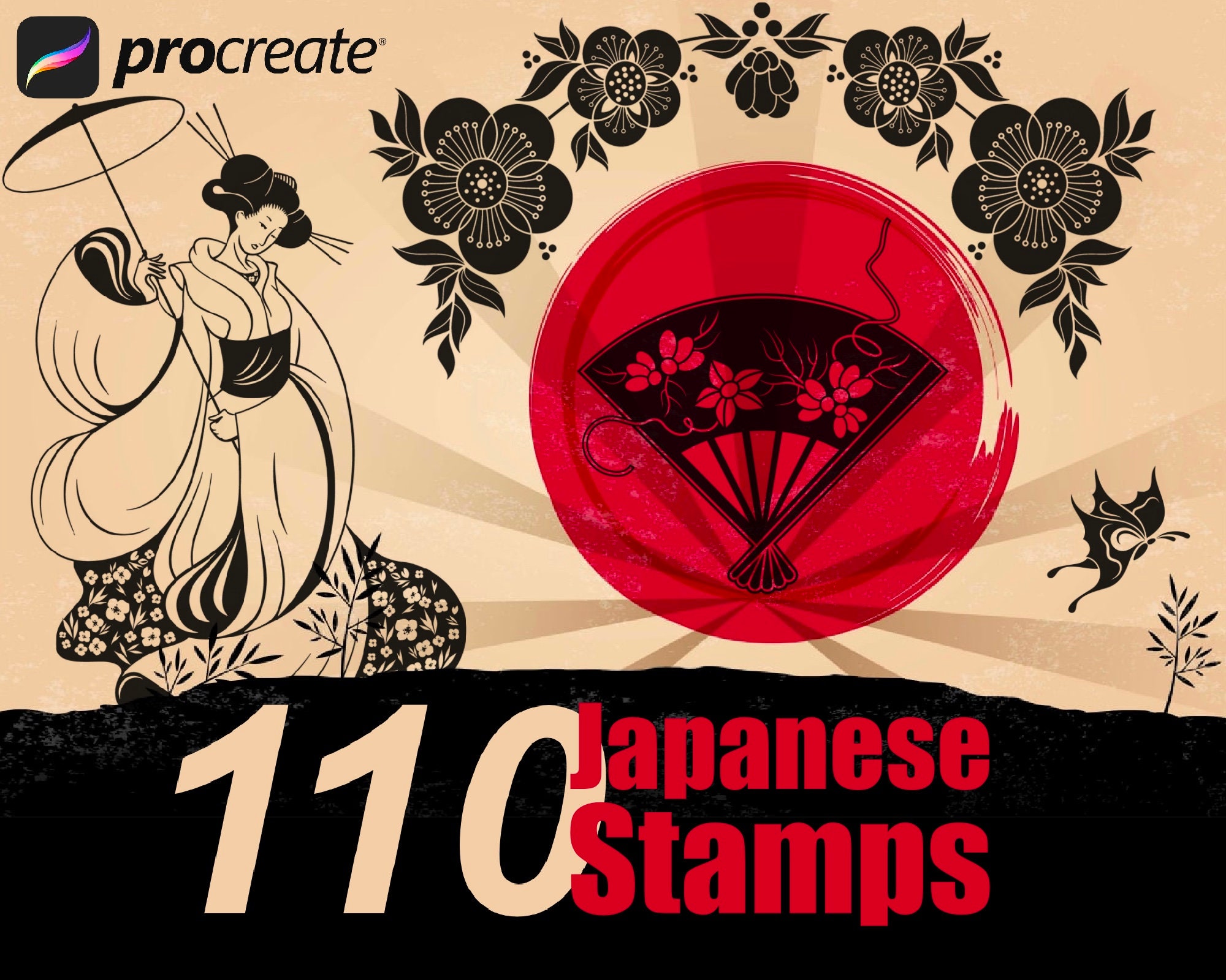 Procreate Japanese Tattoo Brushes Procreate Japan Geisha Etsy