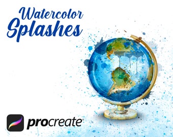 Watercolor Ink Splats Procréate Brushset, Procreate Aquarelle éclaboussures, Stamp Brush Procréer Aquarelle Stroke/Splash/Ink splash/Splatter