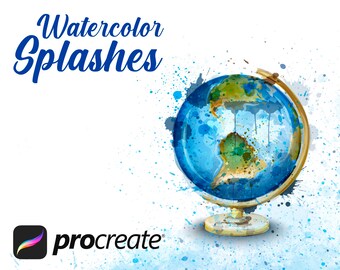 Watercolor Ink Splats Procreate Brushset,Procreate Watercolor splashes, Stamp Brush Procreate Watercolor Stroke/Splash/Ink splash/Splatter