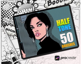 Procreate Halftone Brushes, Comic Dotting Shading Texture (Digital Download)