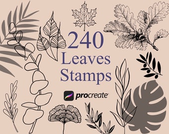 240 Tropical Leaf Procreate Stamps | Jungle Botanical Brush Set