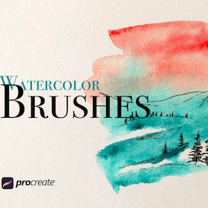 80 Watercolor Brushes for Procreate, watercolor brush set for ipad, Procreate watercolor stamps, Instant download