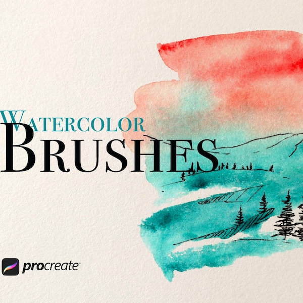 80 Watercolor Brushes for Procreate, watercolor brush set for ipad, Procreate watercolor stamps, Instant download