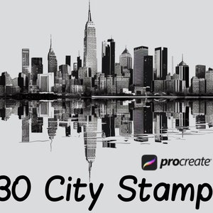 130 Procreate Cityscape Stamps, Procreate City skyline, Manga City Brushes, City Silhouette, Procreate Building Stamps, Procreate Landscape