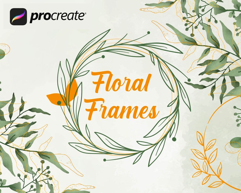 Procreate Floral Frame Stamps Procreate Wreath Stamps - Etsy