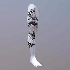 12 BUNDLE Procreate modèles 3D, modèle Procreate Tattoo, modèle femme 3D, modèle homme 3D, modèle de bras 3D, modèle de jambe 3D, modèle de torse 3D pour tatouage image 4