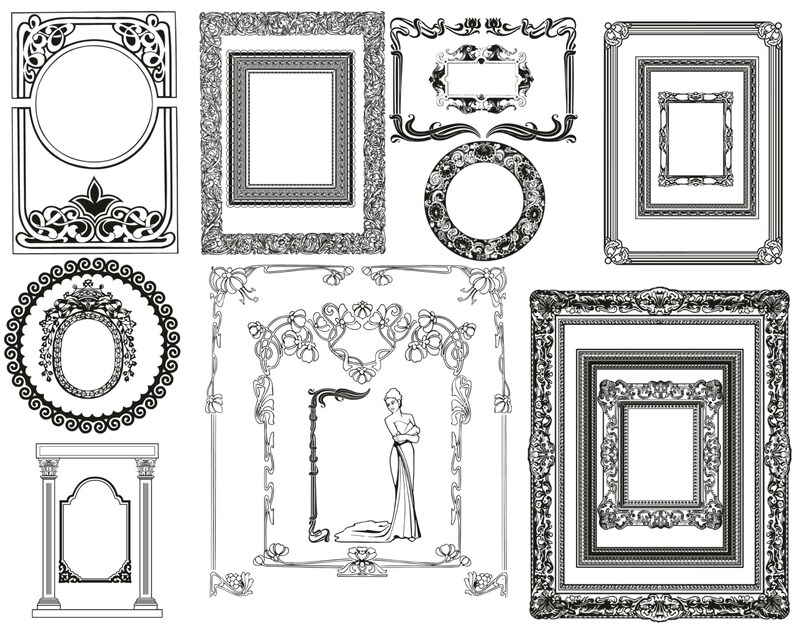 50 Procreate Frames Stamps Procreate Mirror Frames Brushes - Etsy