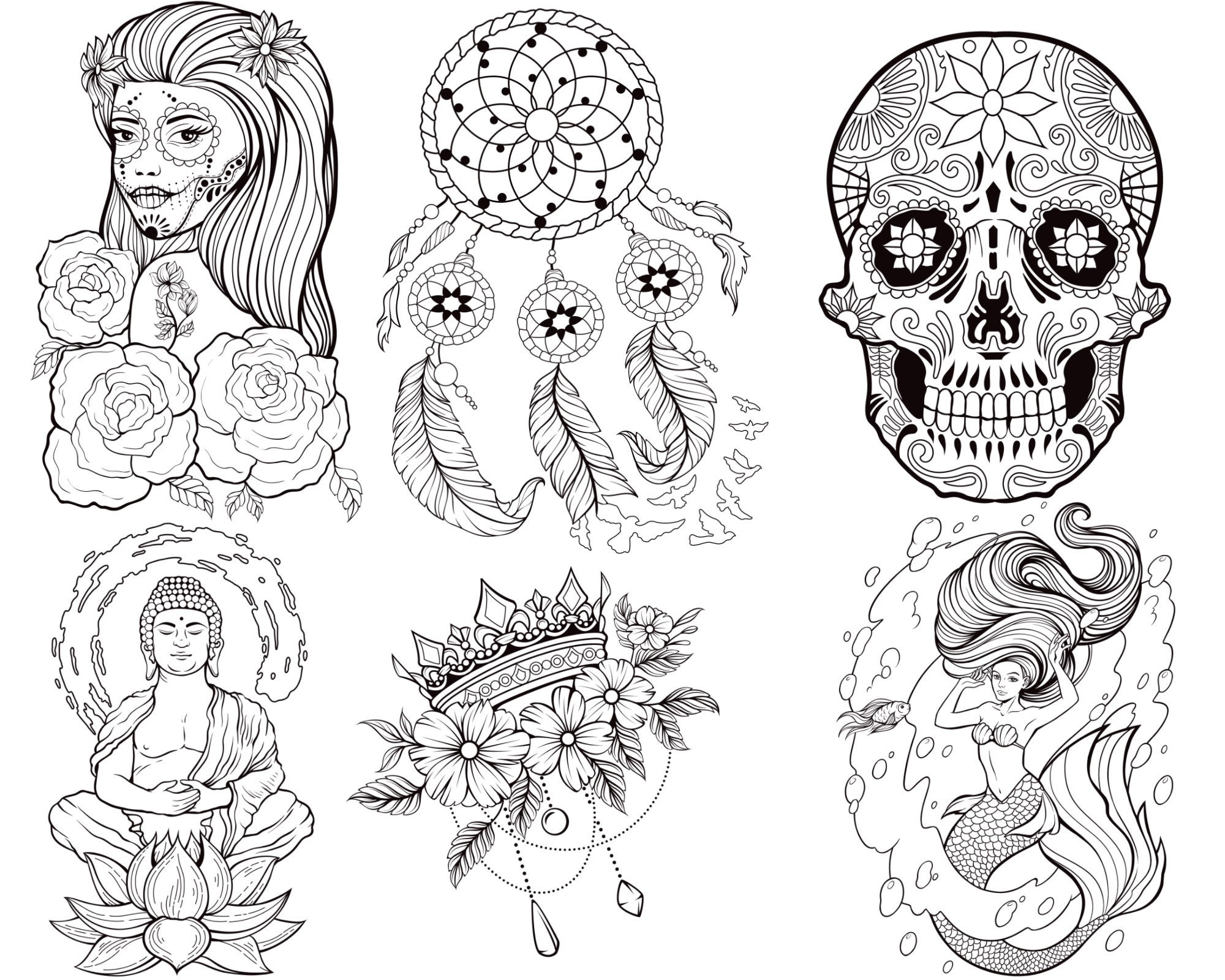 70 Tattoo Procreate Brush Set, Unique Stencil Stamps (digital Download ...