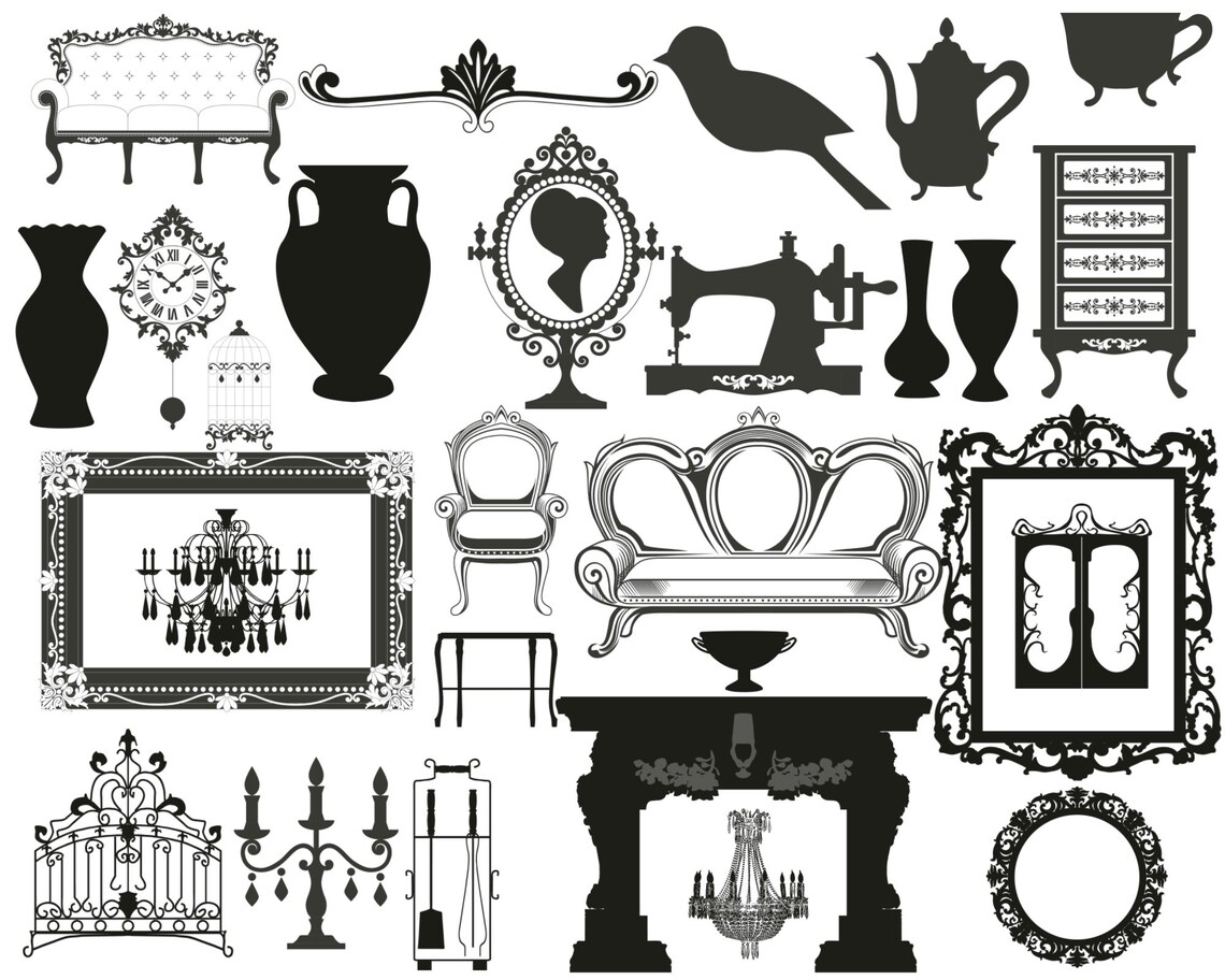 Procreate Furniture Stamps Procreate Vintage Decorating Etsy