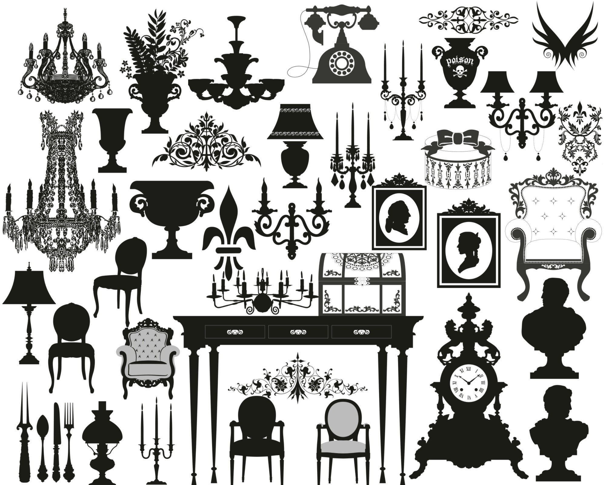 Procreate Furniture Stamps Procreate Vintage Decorating Etsy