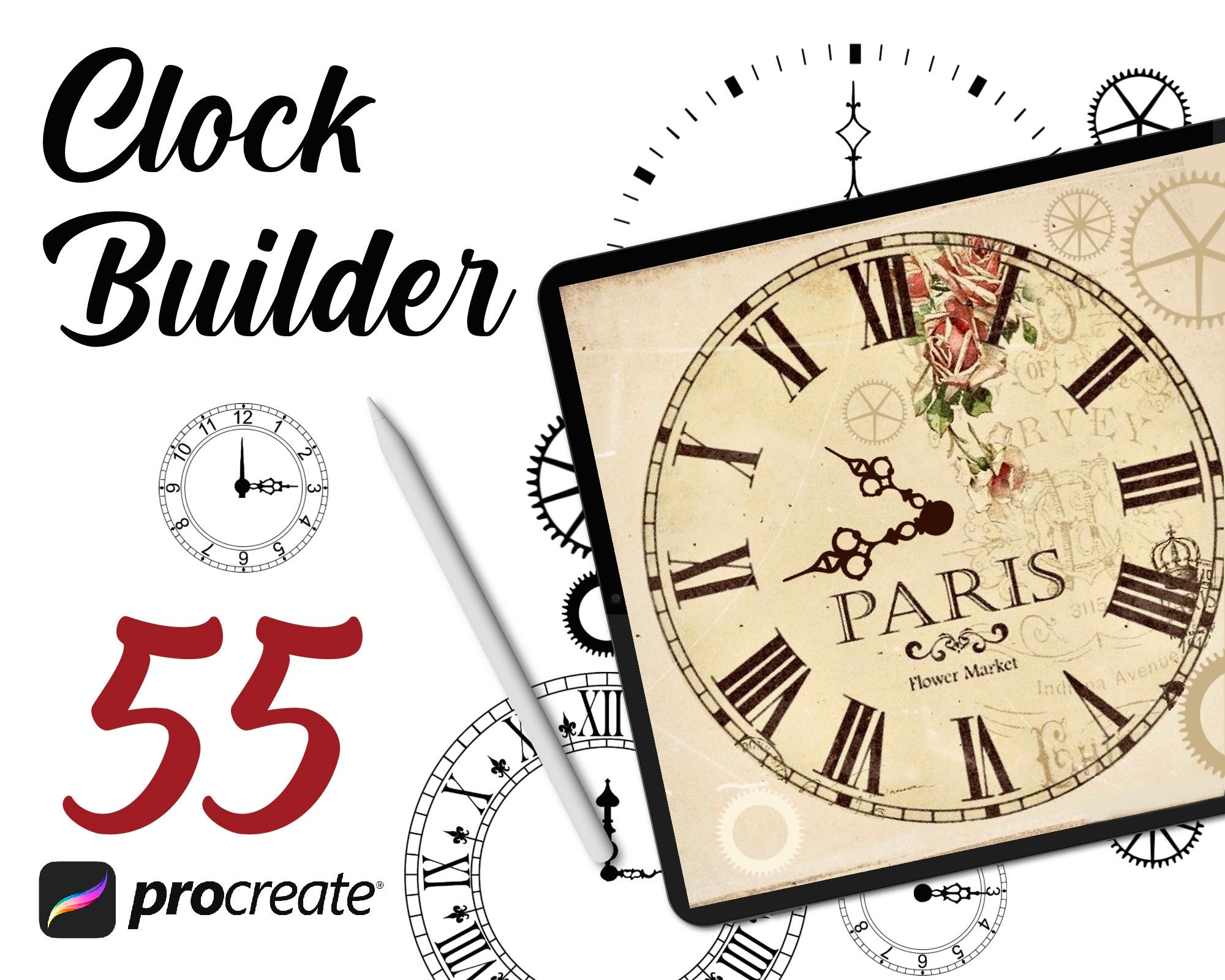 Procreate Uhr Design Stempel Clock Builder Procreate