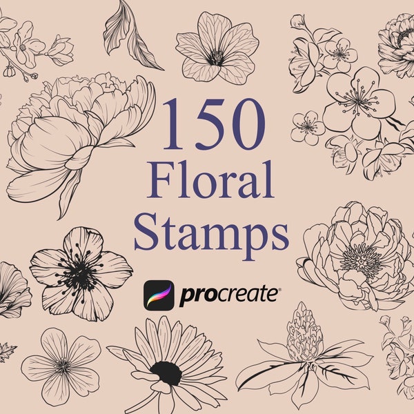 150 timbres botaniques procréés | Timbres floraux procréés | Timbres de fleurs procréées | Feuilles procréées | Utilisation commerciale incluse