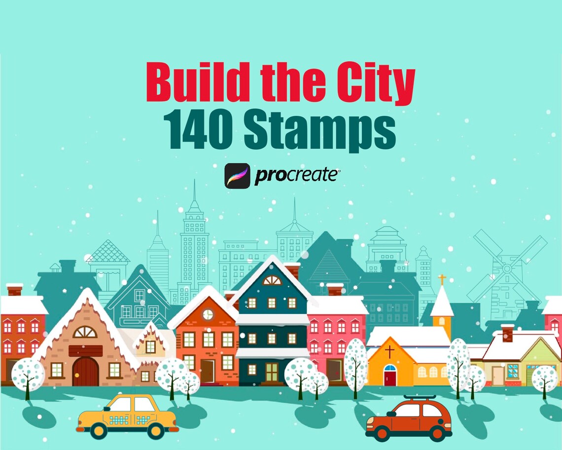 City Skyline Brushes Procreate City Buildings Stamps Houses Etsy