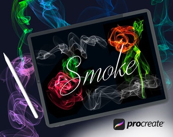 Smoke and Fire Procreate Brushes, Stamps (Digital Download)