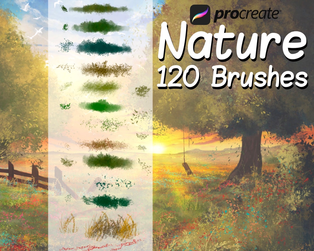 Nature Brush Set for Procreate, Vegetation Brushes, Foliage Brushes for