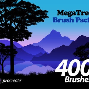 400 Procreate Tree Stamp Brushes, Procreate Tree Brushes, Nature, Landscape, Botanical, Procreate Stamps, Procreate Bürste, free licence