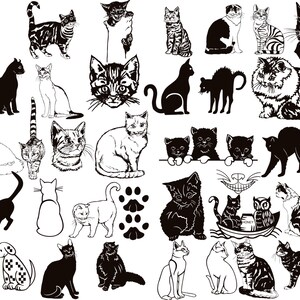 Procreate Cat Stamps, Tattoo Style Animal Brushes (65 Shapes) - Etsy