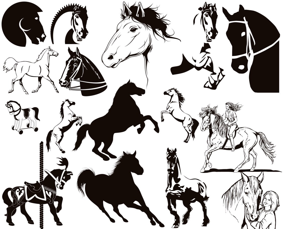 Procreate Horse Stamps Horses Tattoo Brushes for Procreate Etsy
