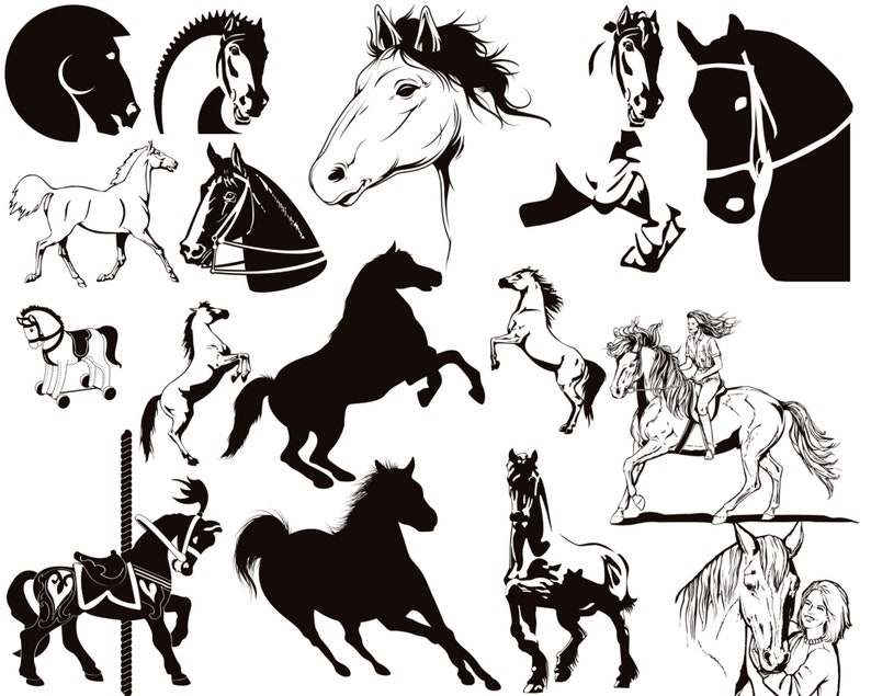 Procreate Horse Stamps Horses Tattoo Brushes for Procreate Etsy