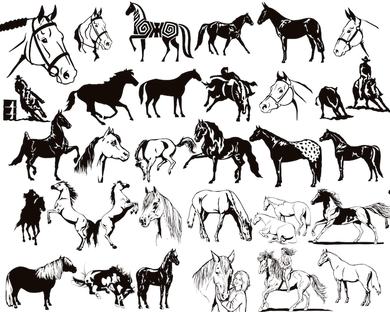 Procreate Horse Stamps Horses Tattoo Brushes for Procreate Etsy