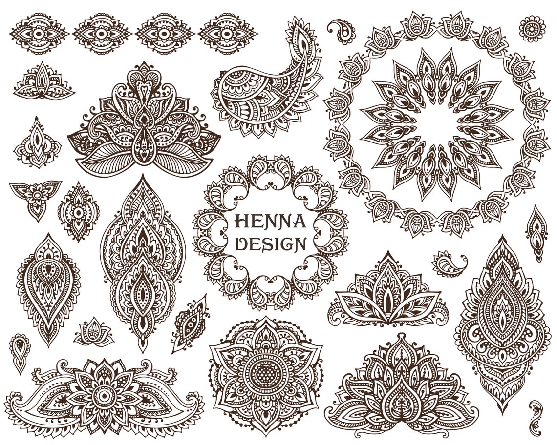 70 Henna Tattoo Stamps Procreate Tattoo Brushes Mehndi Etsy