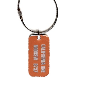 Authentic California One Boeing 737 fuselage key fob