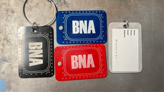 BNA - Nashville Aluminum Luggage Tags - Etsy