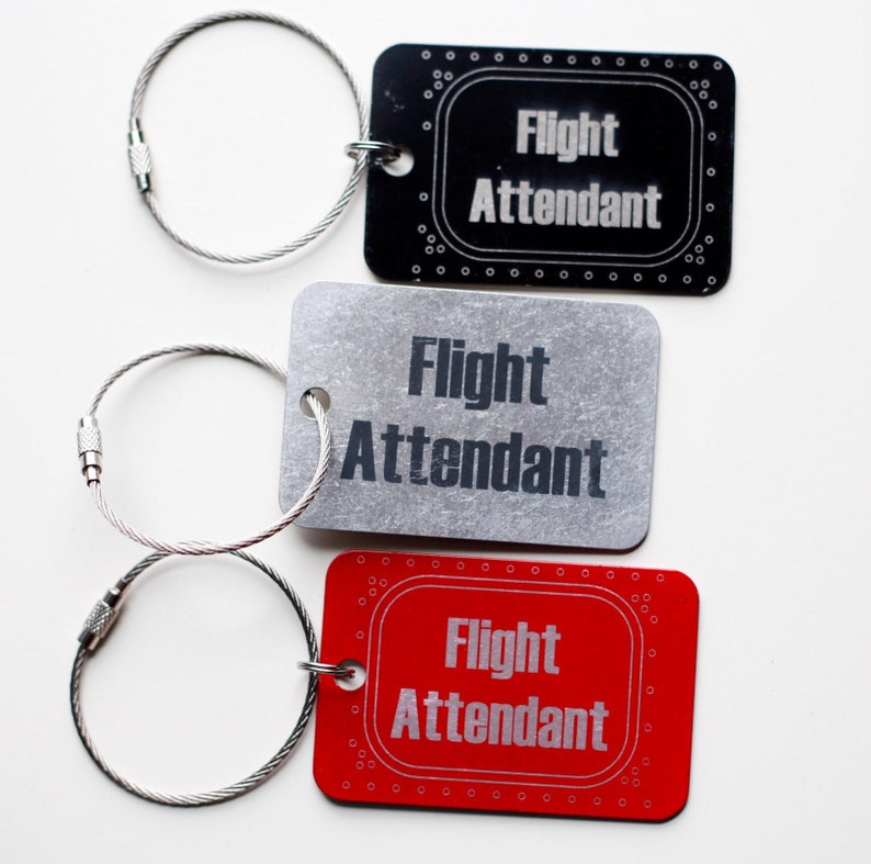 Flight Attendant Aluminum Luggage Tag Etsy