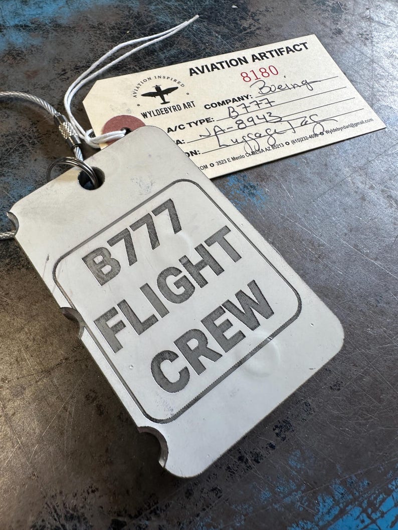 Flying Tag Text Boeing 777 Flight Crew Luggage Tag - Etsy