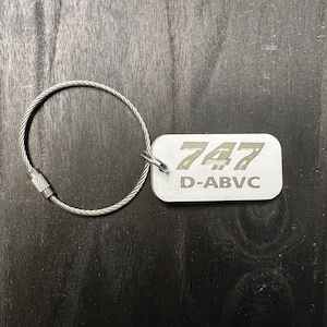 Former Lufthansa and Atlas B747 Fuselage keychain