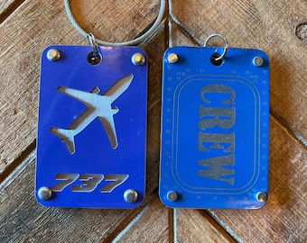 Boeing 737 Fuselage skin luggage tag - CREW