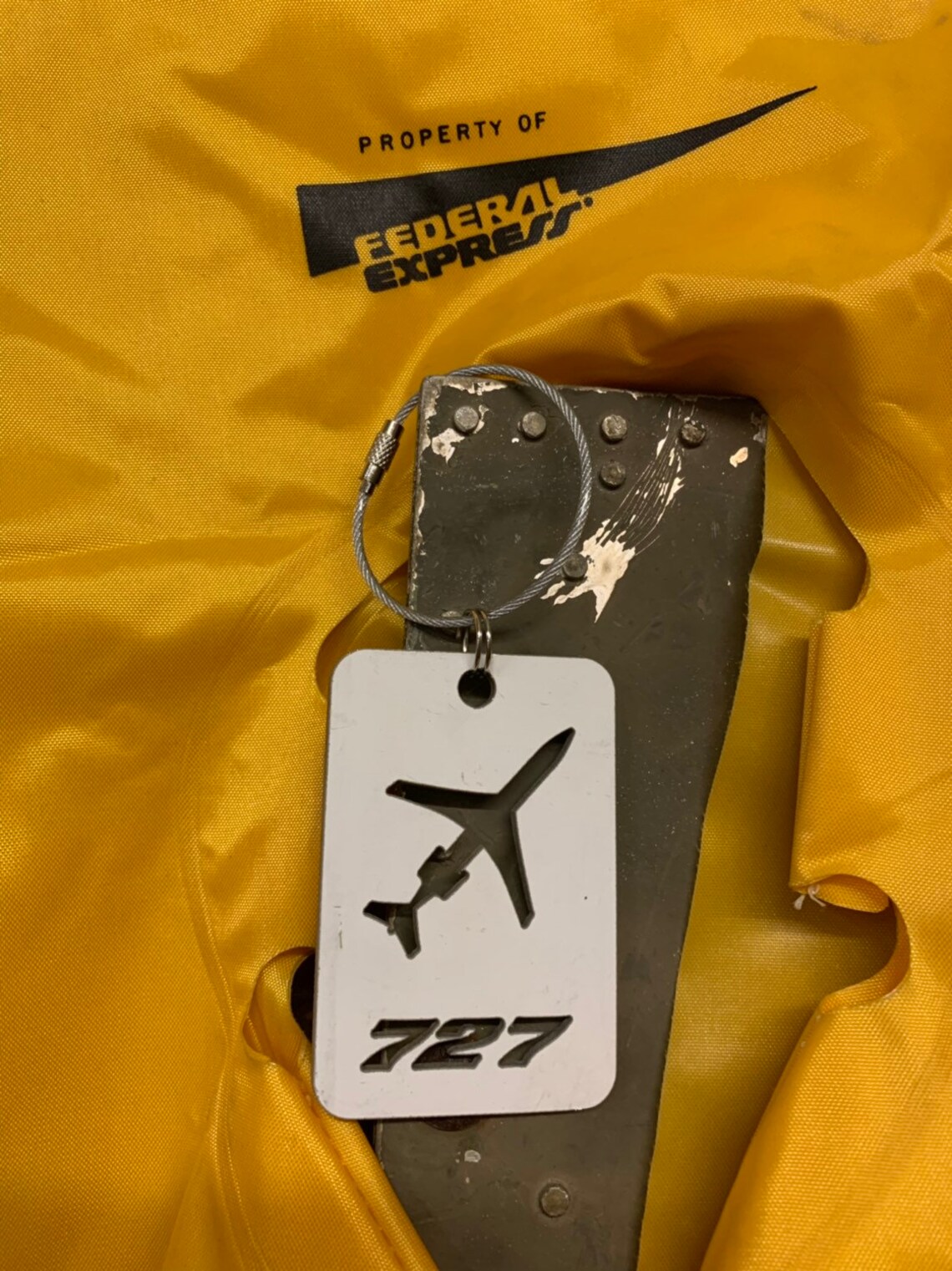 FedEx life vest with FedEx 727 aircraft skin luggage tag Etsy