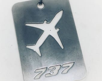 Polished Boeing 737 Fuselage skin luggage tag