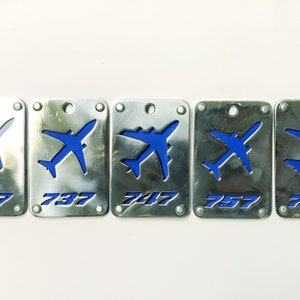 Polished Aluminum Boeing 727 737 747 757 767 luggage tag