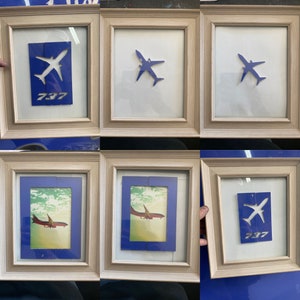 B737 aircraft skin cutouts. Perfect for wall art or mobiles.