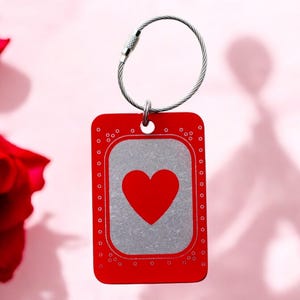Heart aluminum Boeing Window Design luggage tag Vertical
