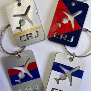 CRJ aircraft skin luggage tag