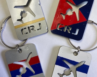 CRJ aircraft skin luggage tag