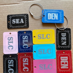 Seattle Salt Lake or Denver Aluminum luggage tag