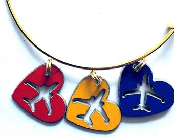 Pulsera de piel de avión (oro)