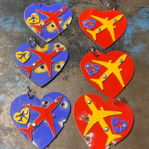 Airplane skin luggage tags - Southwest Airlines B737 Hearts